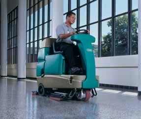 Micro-rider T7 delivers advanced cleanliness at a sound level 75% quieter than competitive models Nimble enough to scrub through doorways, and compact enough to fit on standard elevators T12 SCRUBBER