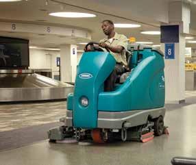 Highly maneuverable T12 can reach tight spaces with its smaller, compact footprint and tight turning radius The battery powered rider scrubber combines innovative features and substantial power to