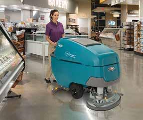 SCRUBBERS RELIABLE TENNANT SCRUBBERS INCLUDE COMPACT BATTERY, WALK-BEHIND, AND RIDER MODELS T300/T300e SCRUBBER Hard floors often found in retail, health care, hospitality, airports, and schools.