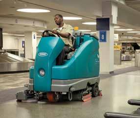 The battery powered rider scrubber combines innovative features and substantial power to help reduce time spent cleaning and provide heavy-duty compact performance.
