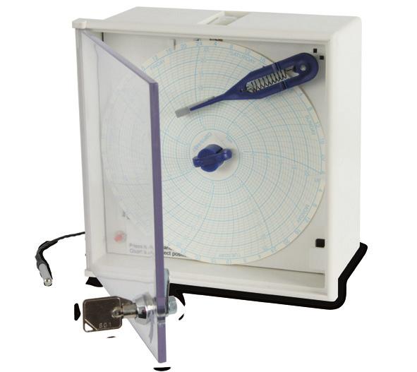15 Chart Recorder > > Includes chart recorder, RTD probe, keys, chart recorder paper and chart recorder pens > > Will continuously monitor and record freezer temperature for documentation > > Front