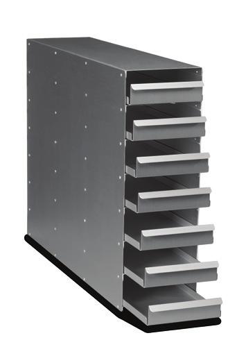 > High flexibility: freezer boxes with sizes of up to 133 mm Choose from a wide selection of racks for 50, 75, and 100 mm tall boxes.