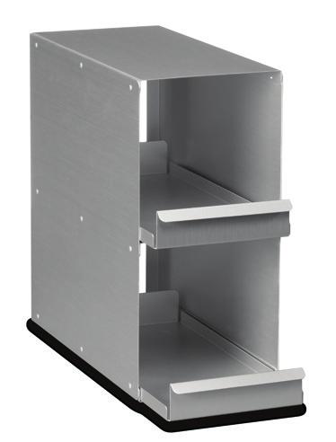 K0641-3000 75 mm (3 in) tall box, 20 boxes per rack K0641-3001 100 mm (4 in) tall box, 12 boxes per rack K0641-3002 Chest freezer rack, CryoCube