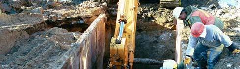 22 Construction Methods Open Cut Open Cut Watermain Construction in Trench Box The working area, which