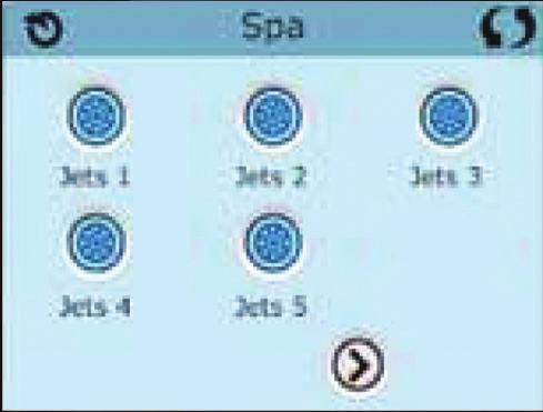 Spa Controls The Spa Screen ALL EQUIPMENT ACCESS The Spa Screen shows all available equipment* to control.