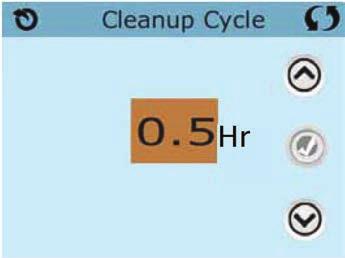 Spa Controls Additional Settings CLEANUP CYCLE Cleanup Cycle Duration is not always enabled, so it may not