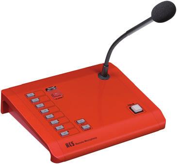 AUDIO- AND ALARM MANAGEMENT COMPLIANT TO IEC 60849 Fire Brigade remote microphone All call remote microphone Description This fire brigade remote microphone PFM-308 A with a red cabinet is monitored