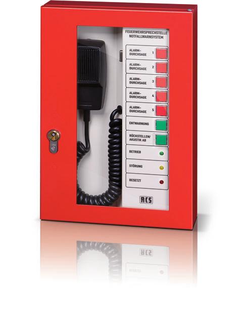 COMPLIANT TO IEC 60849 AUDIO- AND ALARM MANAGEMENT Description of the remote microphone This fire brigade wall remote microphone PFM-330 A in a red, lockable sheet steel housing with a viewing window