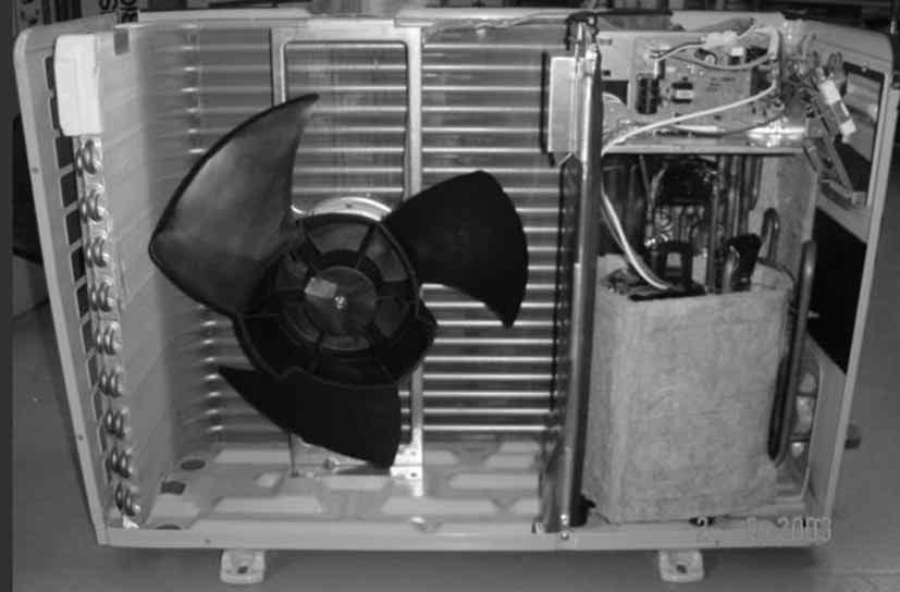 OPERATING PROCEDURE PHOTOS 3. Removing the propeller and the outdoor fan motor () Remove the cabinet. (Refer to.) (2) Remove the propeller nut and the propeller.