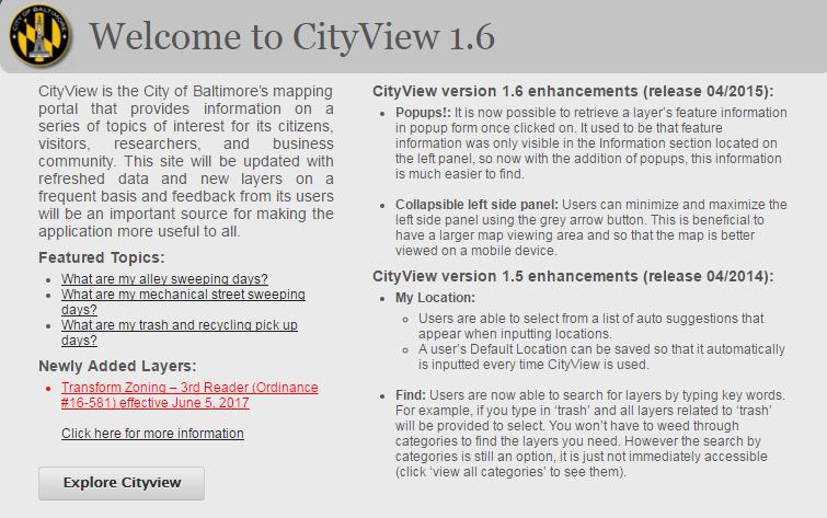 Highlights & Schedule Effective Date June 5, 2017 Map is available online through Cityview http://cityview.baltimorecity.