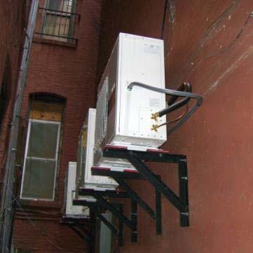 heavy-duty brackets high enough not to interfere with the ground areas between New York City s alleyways.