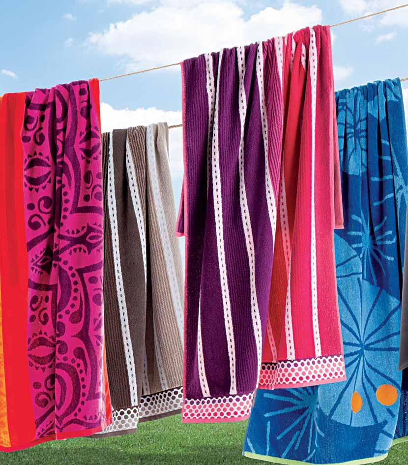 BUY ANY 2 STRIPED TOWELS OR ASSORTED BEACH TOWELS* R 20 *Offer only available on assorted beach towels, striped bath towels and striped bath sheets Promotion runs until 6 December