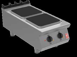 Benefits Fast heat up with powerful 4kW hotplates as