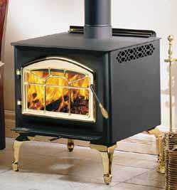 lever burn control regulates primary and secondary air establishing a perfect mixture and providing a clean burn 25 1/2" w x 33 1/4" h x 31 1/2" d Stoves & Inserts