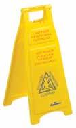 "Wet Floor" Caution Sign 26" high, easel-type Yellow 2-sided imprint, multi-lingual message 119 "Wet