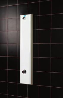 HORNE HORNE HORNE SHOWER PANEL WITH LIGATURE RESISTANT TIMED FLOW CONTROL AND VANDAL RESISTANT SHOWER HEAD Pre-plumbed within a brushed stainless steel panel including ligature resistant push button