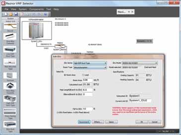 software, you can select or adjust indoor unit models through