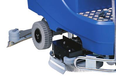 The easy to operate, compact ride-on scrubber dryer with solid mechanics is ideal for the daily cleaning of among others clinics and