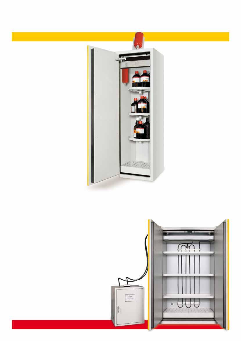 OPTIONAL ACCESSORIES Internal or external automatic extinguisher Painted steel shelve Painted steel rotating shelve