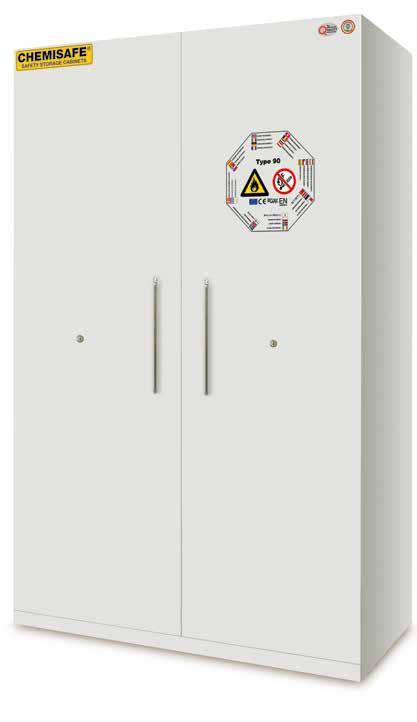 BACMY11 TYPE 90 SERIES NEW SAFETY CABINETS FOR THE STORAGE OF FLAMMABLE PRODUCTS WITH 90 MINUTES FIRE RESISTANCE CLASS CERTIFIED ACCORDING TO EN14470-1, EN NORMS.