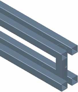 studding, girder clamps or purpose made brackets. Track The unique fabricated I beam has one 8mm bolt and four jointing spigots for easy assembly.