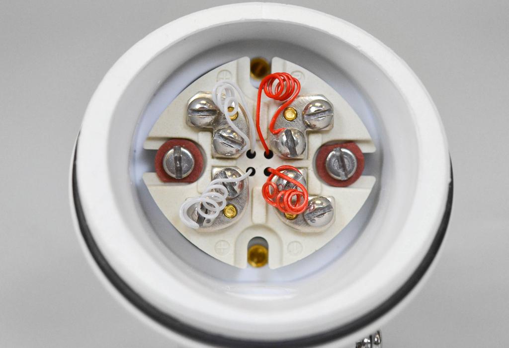 Referencing the image below, place a jumper wire between terminal 1 and 2 on the inside of the RTD junction box (both red wires).