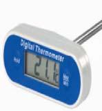 5 x 120mm temperature over the range of -49.9 to +199.9 C, C/ F switch, Max/Min & Hold pointed SS probe. The thermometer incorporates a C/ F switch and a display hold feature.