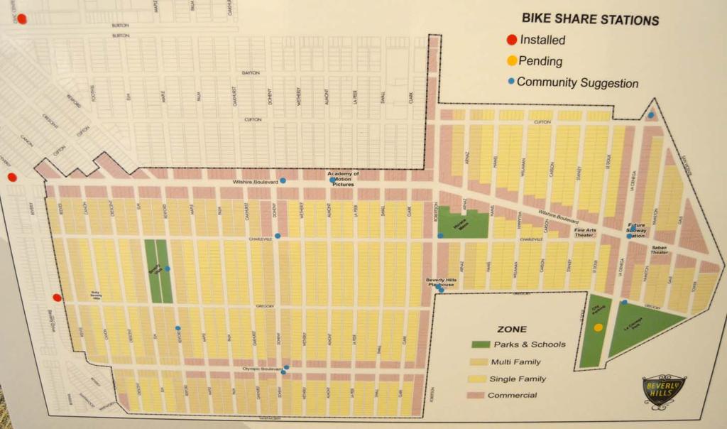 Bike Share Participants were asked about their thoughts on new Beverly Hills Bike Share station locations The community suggested putting stations at the following locations: