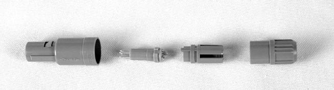 Appendix C IBP Transducers 3 2 1 4 5 Pinout, Redel connector PINOUT CHART Pin Signal 1 +5 Volts 2 + Analog 3 - Analog 4 Ground 5 (not used) Figure C-1: Redel Connector Pinout Custom cable connection