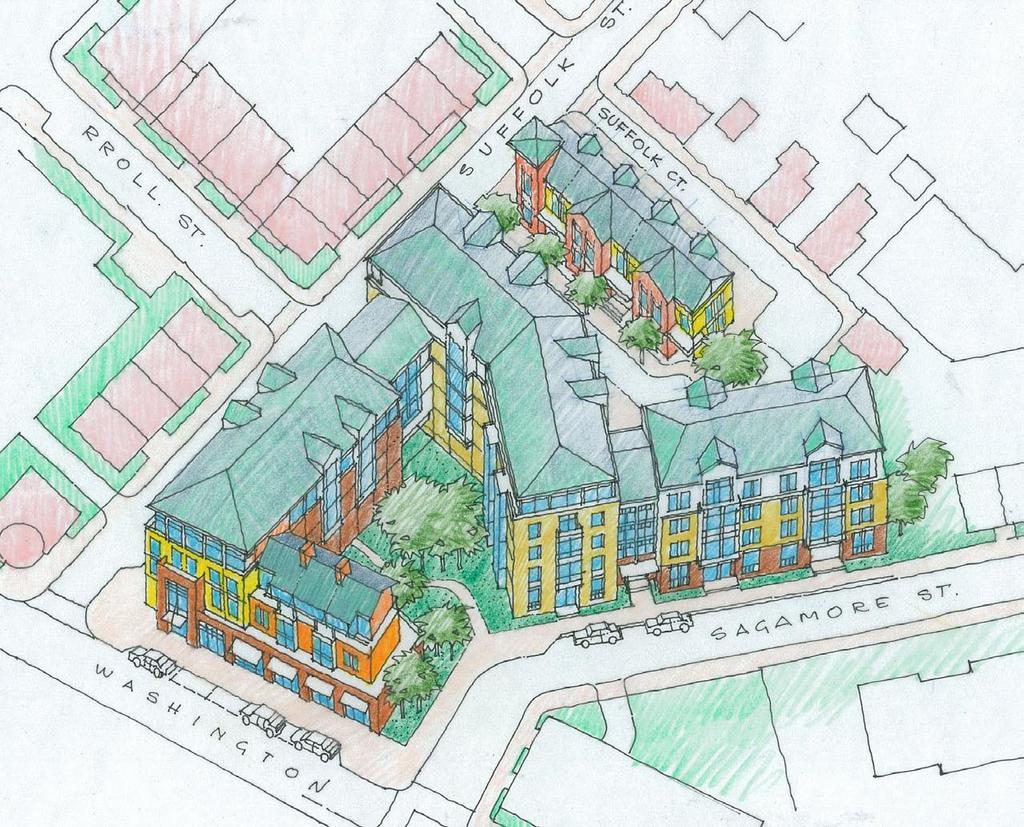 Washington Street Gateway District Plan 20 proposed aerial view
