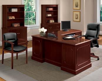 laminate 94000 Series $3,454 Traditional style for today's office $4,107 (Above): $9,557 List Price. Shown in Mahogany laminate with traditional edges and Antique Brass handles.