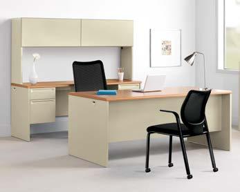 steel 38000 Series $2,331 HON's best-selling metal desk $1,498 (Above): $3,606 List Price. Shown in Charcoal with Mahogany laminate worksurfaces. Ignition Mid-Back Chair shown in Centurion Berry.