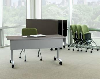 A broad selection of mobile, nesting, and stationary tables, complete with power options to support technologyintensive meetings or training.