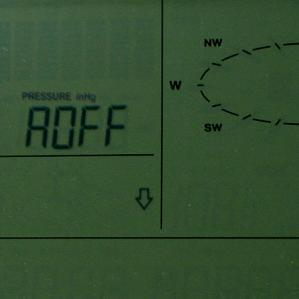 The switching sensitivity value for the storm warning display can be set between.09 inhg to.27 inhg (3hPa to 9hPa). The default value is 0.15 inhg. 1. The sensitivity value will start flashing. 2.