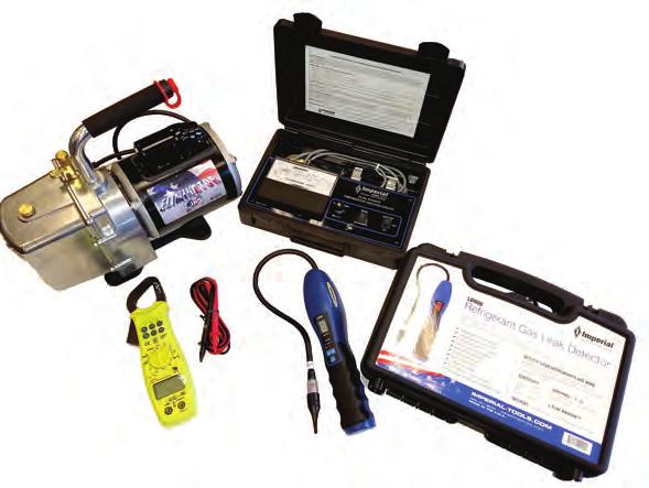1 4" x 5 16" service wrench Leak detector kit Multimeter with temperature probes and clamp Vak-Check 6.