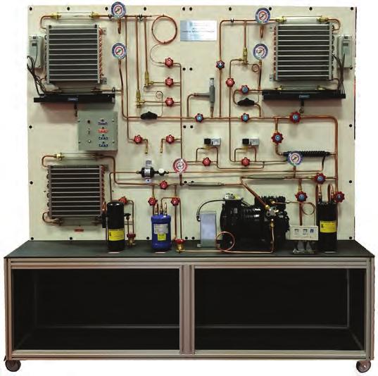 UNITS TU-105 COMMERCIAL REFRIGERATION TRAINER Compressor: Single phase, 1/2 HP semi-hermetic (bolted reciprocating-type) 120VAC, 60 Hz, 15 Amp Evaporators and condenser: Copper tube coils with