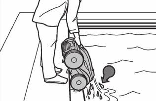 3.6 I Ending the cleaning cycle To prevent damaging the equipment, do not pull on the cable to remove the appliance from the pool. Use the handle.