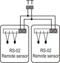 Using Remote Temperature Sensors Figure 15 Single Sensor Twin Averaging Sensors Three Averaging Sensors Single or multiple room air temperature sensors can be connected to the SMT 770 TT terminals if