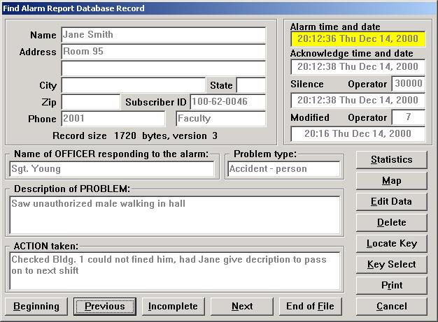 5 The Reports Database The Security Escort software contains a report-generating feature that encourages prompt, uniform reporting of incidents.