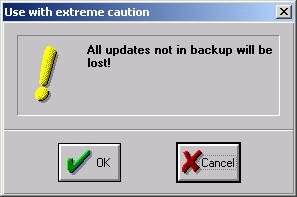 backup files. The Restore function allows loading of selected databases from backup files. It is not necessary to perform the Restore function on all databases in order to restore any one.