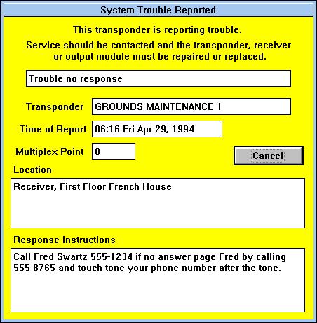 Security Escort Operations Guide Notes: EN 30 5.0 Troubleshooting The Security Escort system has many built in diagnostic features to detect system malfunctions.