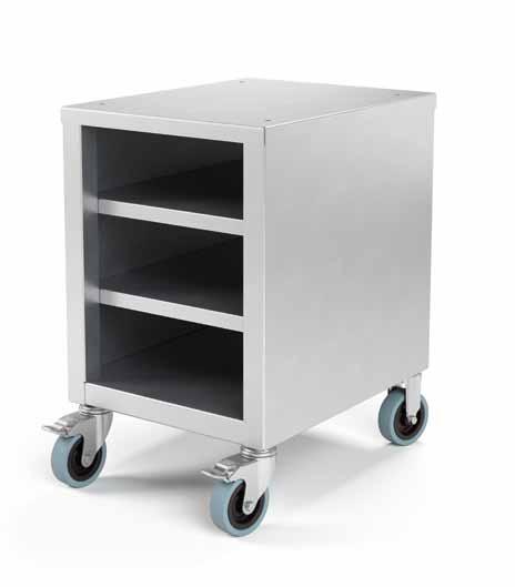 Options Mobile undercarriage The undercarriage of the BASELINE P 100 is made of hygienic stainless steel.