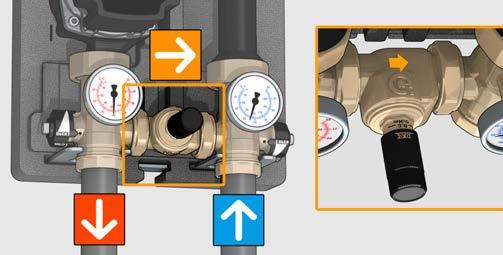 This action is particularly useful when single circuits are shut off by automatic two-way ON/OFF, modulating or thermostatic valves.