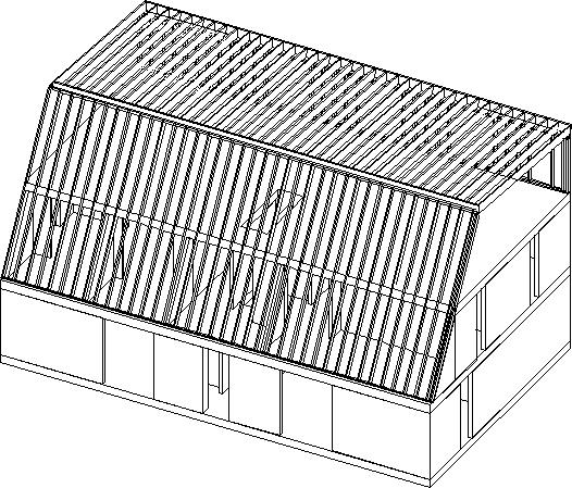 NORTH ROOF FRAME: A 2x12x16 roof