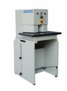 The electro-pneumatic workstation is equipped with two loading and creasing stations, each individually controlled.