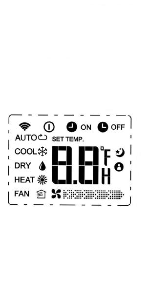 VMH 09,12,18,24 SD Remote Controller Heat Controller Remote Control Display MODE Displays the current operation mode. Including auto ( ), cool ( ), dry ( ), heat* ( ), fan ( ) and back to auto ( ).
