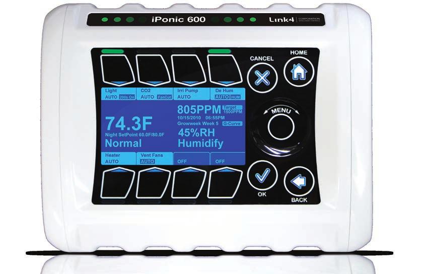 8 LINK4 PRODUCTS // LINK4CORP.COM iponic SERIES ADVANCED CONTROLLER SYSTEM Light Temperature Humidity Sensor Cloud Email/Text LINKCONN Notifications Compatible USE YOUR CELL PHONE ¼ Setup in minutes!