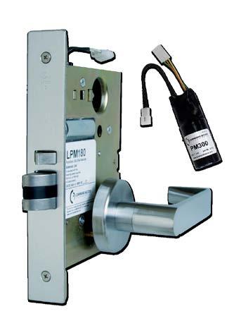electric latch pullback in a standard mortise lock; completely retracted for a pushpull condition ML version and application similar to panic elr PM300 module allows for