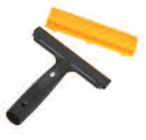 Double-edged blades, dull and razor sharp Perfect for removing take, gum and grit from glass Angled head to reach corners Rubberized comfort handle Available in 4