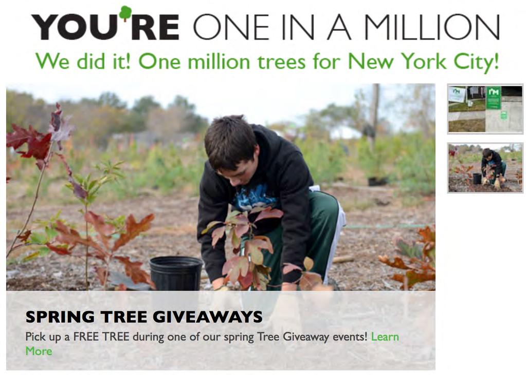 NEW YORK CITY: Million Trees NYC 1 million trees planted-